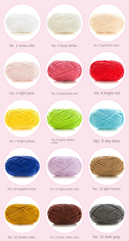 50g/Ball DIY Knitting Yarn – Soft Wool for Baby Scarf, Hat, Chunky Crochet Thread