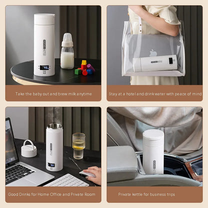 Portable Electric Kettle: Travel Tea & Coffee Kettle with Smart Temperature Control - Boil Water, Stew, Keep Warm