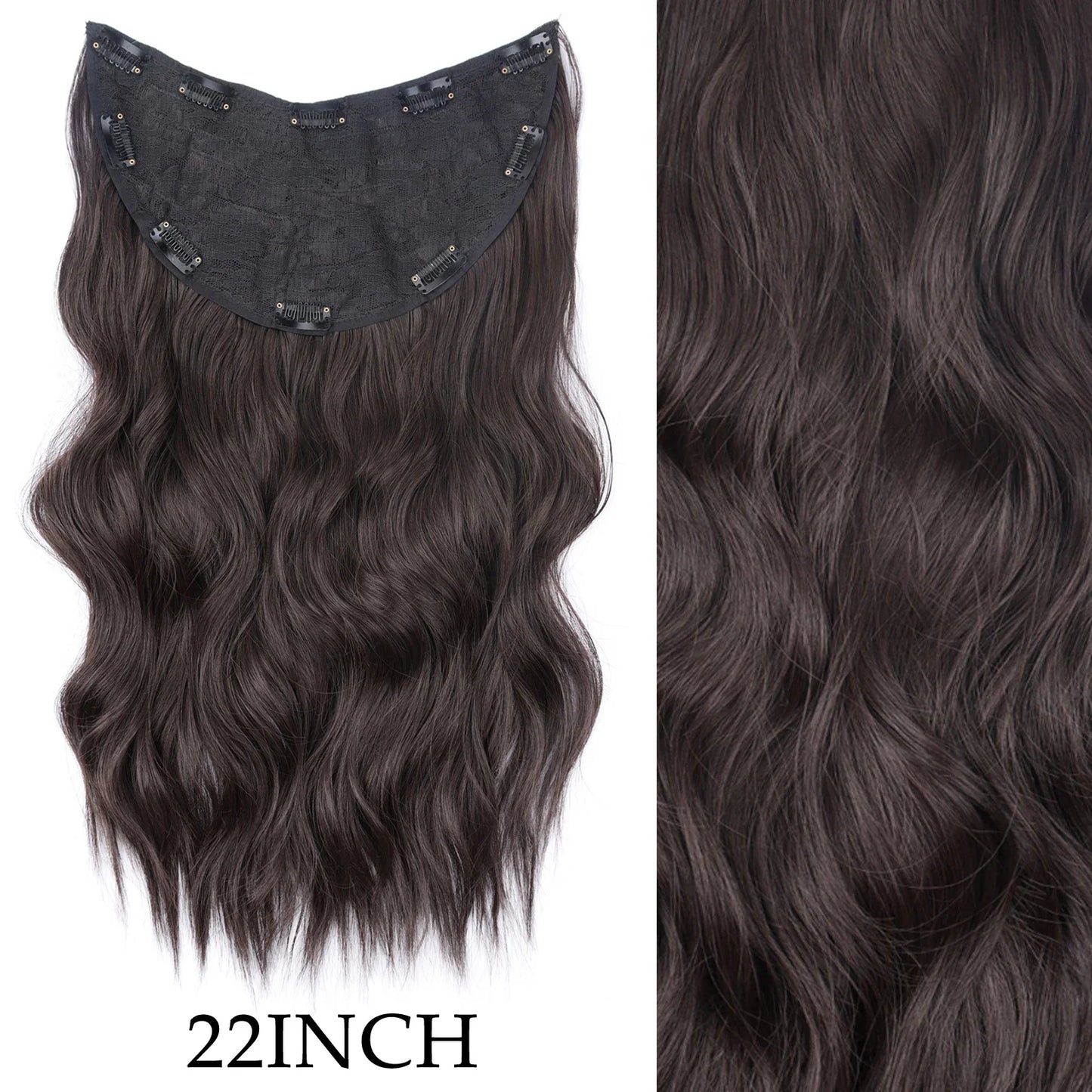 Women’s 7Pcs Hair Extensions with 16 Clips – Natural Black Straight Ombre Hairpiece