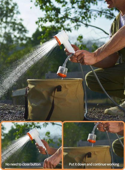 Portable Electric Outdoor Shower – 2500mAh USB Rechargeable Waterproof Showerhead for Camping & Car Wash