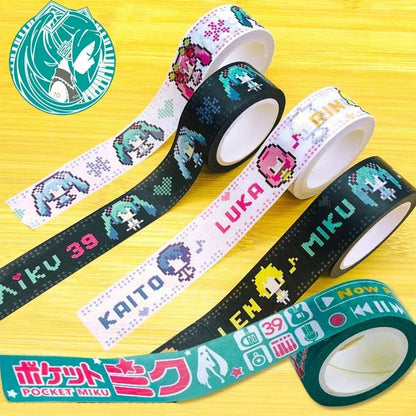 Hatsune Miku Anime Washi Tape — Waterproof Cartoon Paper Tape for Crafts, School Stationery & Gifts
