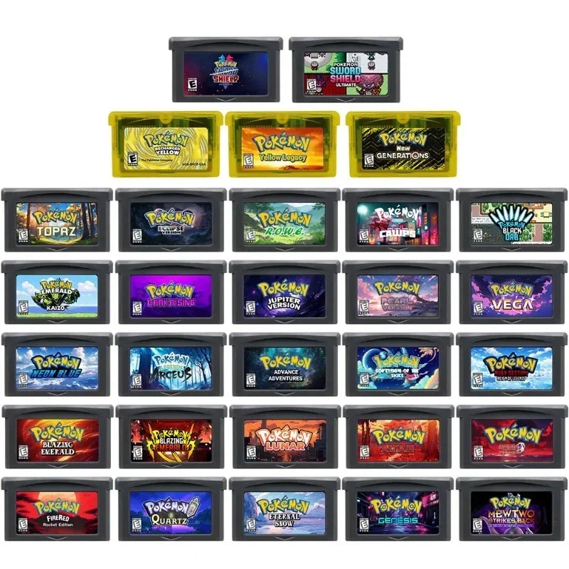 GBA 32-Bit Game Cartridge | Pokemon Series Yellow Sword Shield Arceus Legend Console Card