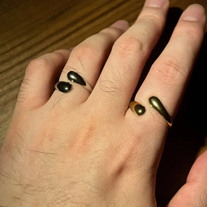 Retro Water Drop Ring – Adjustable Stainless Steel Punk Gothic Jewelry for Women
