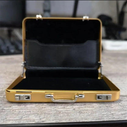 Aluminum Storage Box — Mini Business Card & Credit Card Holder, Rectangle Jewelry Case Organizer