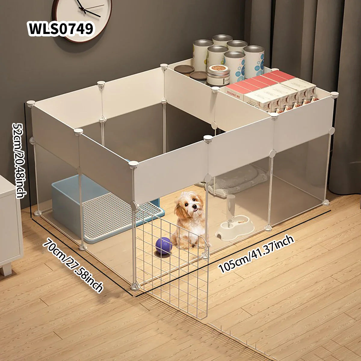 Pet Indoor Dog Fence – Small & Medium Dog House Kennel with Isolation Door