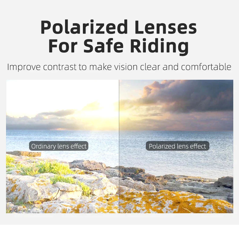 ROCKBROS Cycling Sunglasses — Polarized Photochromic MTB Sports Goggles with 5/3 Lenses