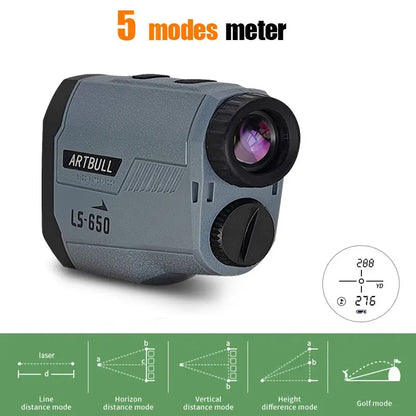 ARTBULL Golf Laser Rangefinder 1000M 650M Telescope - Flag-Lock Slope Pin Distance Meter - Perfect for Golfing & Hunting Monocular