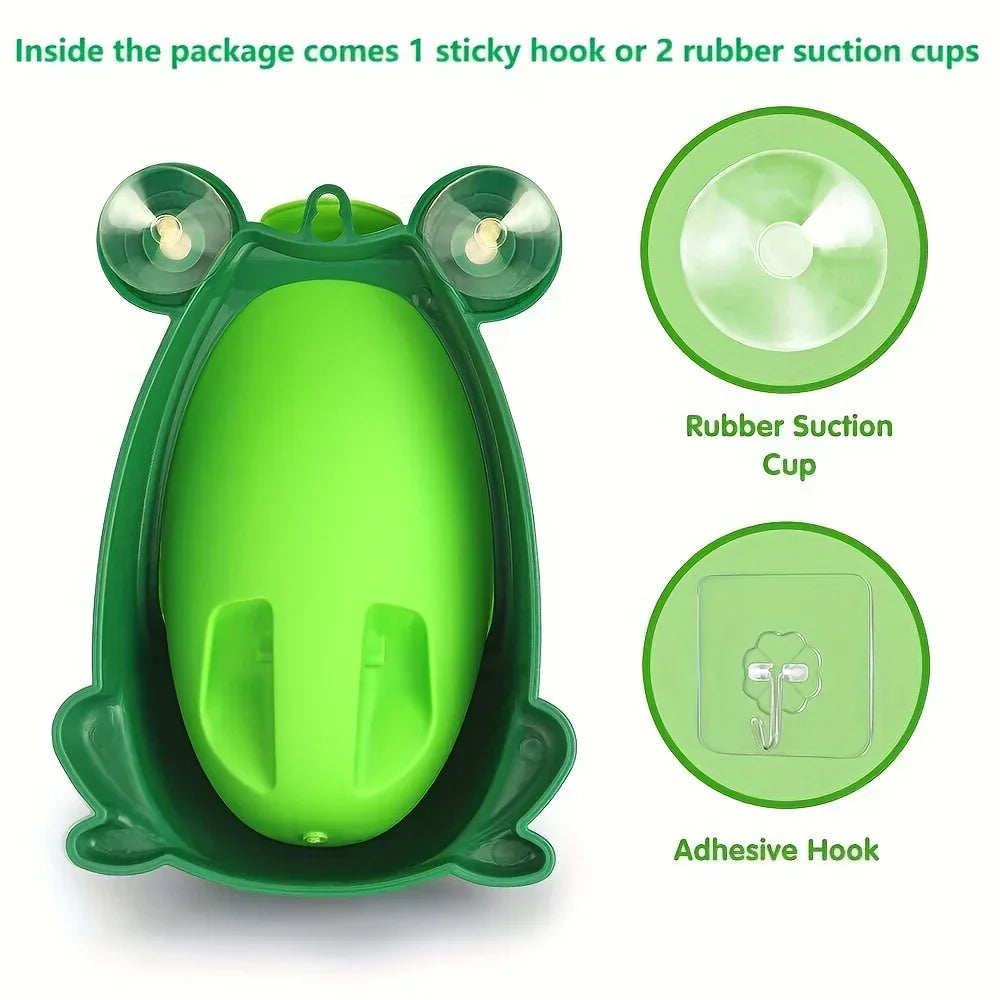 Cute Frog Potty Training Urinal for Boys with Fun Aiming Target - Toilet Trainer for Children, Stand Vertical Pee for Infants and Toddlers
