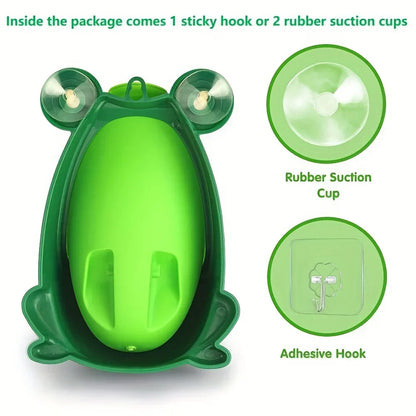 Cute Frog Potty Training Urinal for Boys with Fun Aiming Target - Toilet Trainer for Children, Stand Vertical Pee for Infants and Toddlers