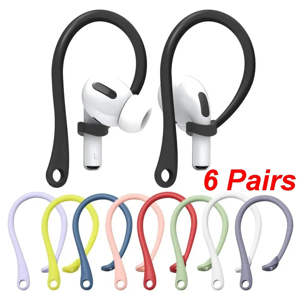 Silicone Ear Hooks for AirPods Pro | Anti-fall Bluetooth Earphone Holder | Sports Earhooks | 1-6 Pairs Accessories
