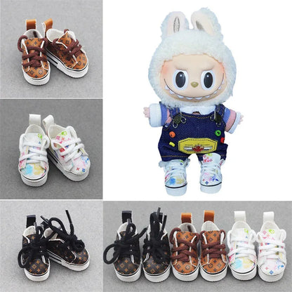 H4x2cm Leather Shoes for 1/6 Scale 15cm Labubu Cotton Doll – Toy Clothing Accessories