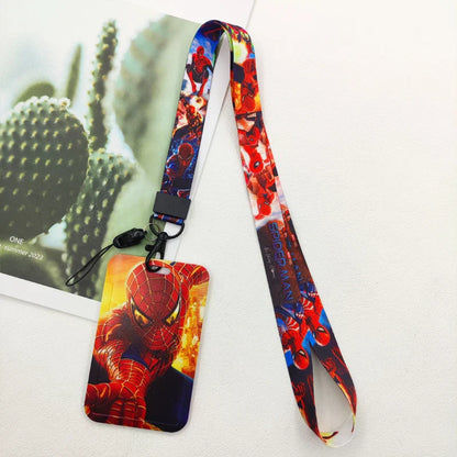 Disney Superhero ID Badge Holder Lanyard — Cartoon Neck Strap for Subway Card, Boys & Kids Campus Credential Case