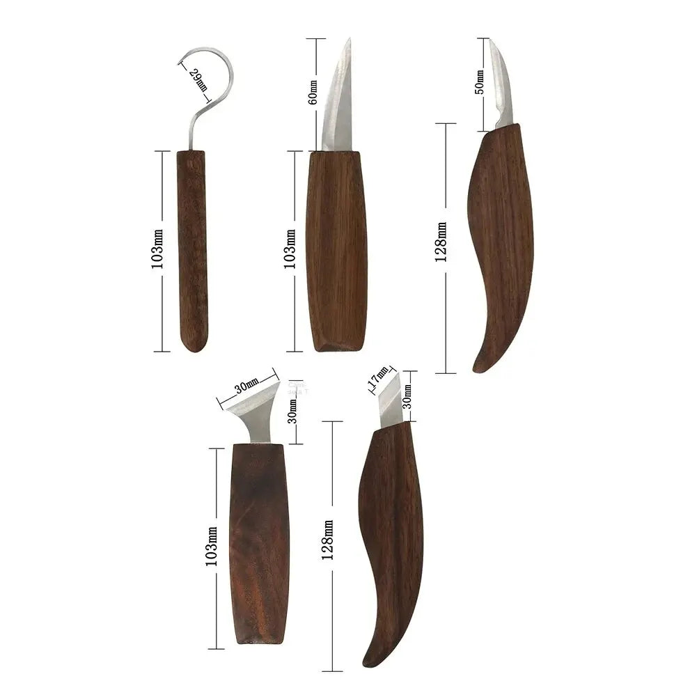 8pcs Wood Carving Kit: Hand Carving Knife Set with Needle File - Wood Spoon Carving Kit for Beginners Whittling