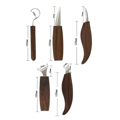 8pcs Wood Carving Kit: Hand Carving Knife Set with Needle File - Wood Spoon Carving Kit for Beginners Whittling