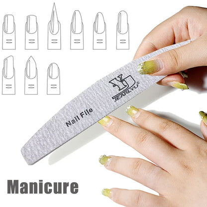 5Pcs Nail File Set – Mixed Colors with 80/100/150/180/240 Grit | Professional Sandpaper Cuticle Remover and Buffer Files