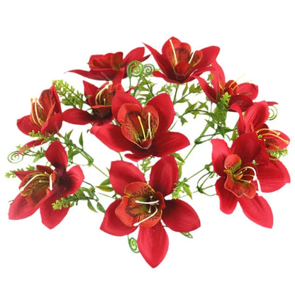 Artificial White Orchid Flowers - 10Pcs Silk Faux Orchid Bouquet For Wedding Decor, Home Vase & DIY Floral Arrangements