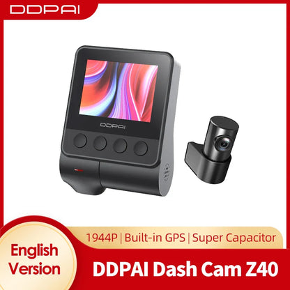 DDPAI Z40 Dash Cam - Sony IMX335 Car Camera Recorder, 1944P HD Video, GPS Tracking, 360° Rotation, WiFi DVR, 24H Parking Protection