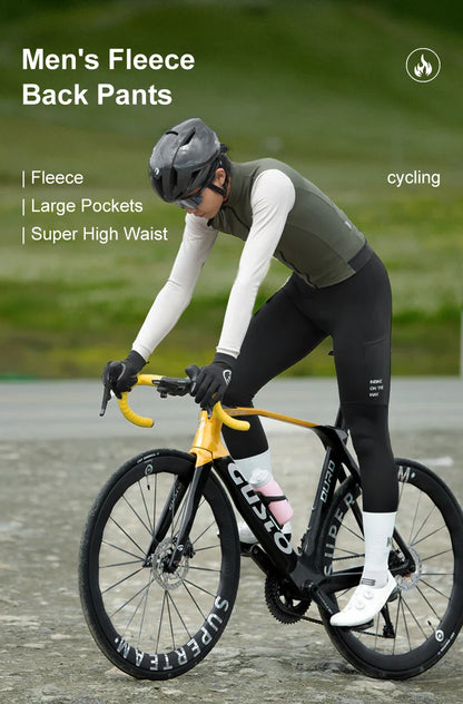 INBIKE Winter Cycling Bib Pants – Thermal Fleece 3D Padded MTB Bib Tights for Men, Cold Weather Cycling Clothing