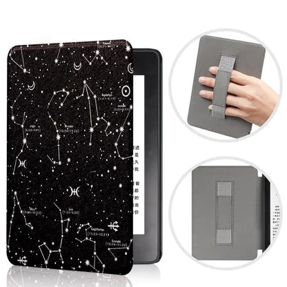 6" Kindle 11th Generation 2024 Case | PU Leather Ebook Cover with Hand Strap & Auto Wake Sleep