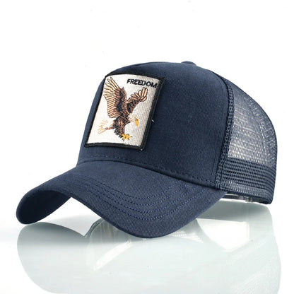 Goat Patch Trucker Cap - Embroidered Adjustable Snapback Baseball Hat for Men & Women