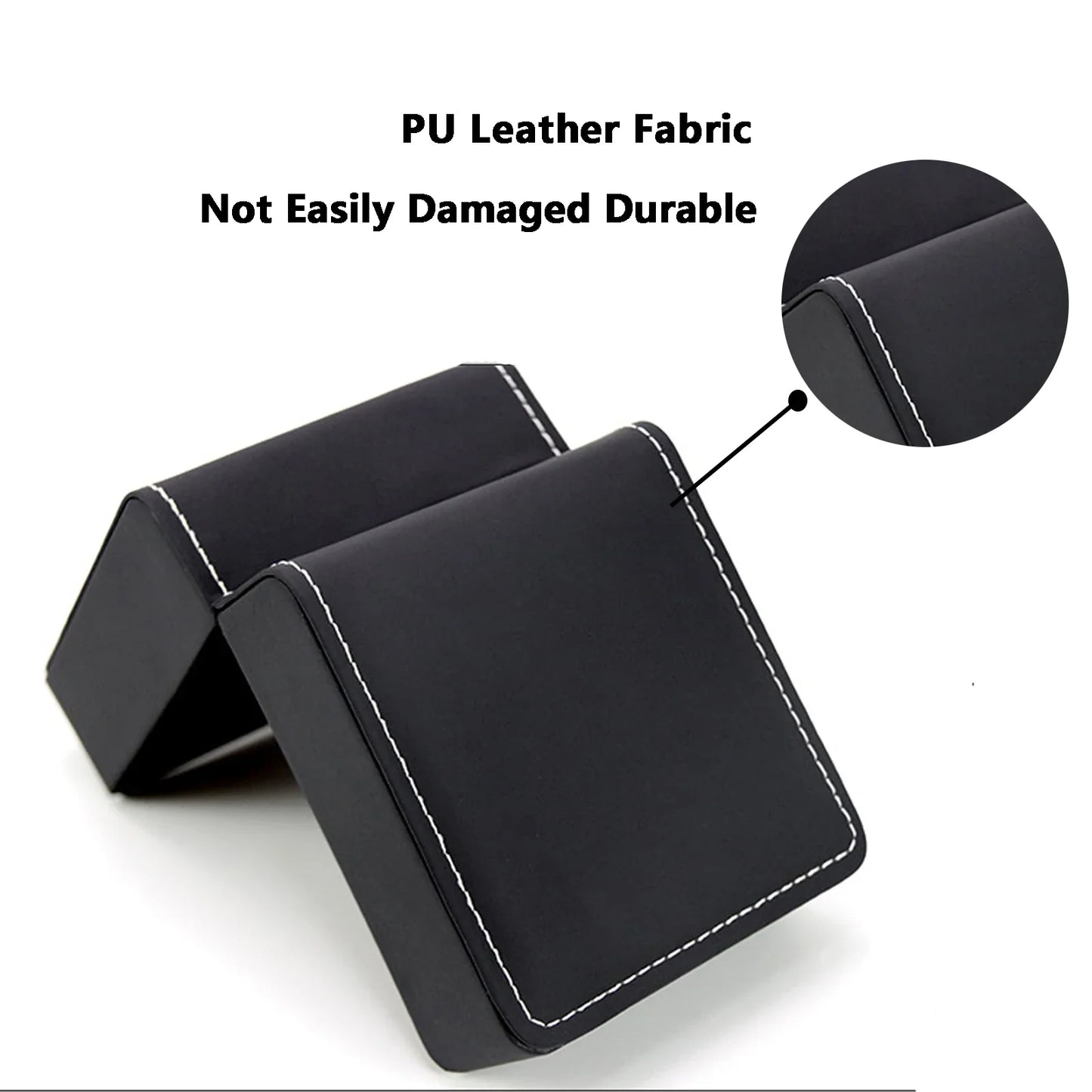 Lnofxas Black Single Watch Gift Box — PU Leather Wristwatch Display Case with Pillow, Organizer for Men