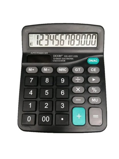12-Digit Large LCD Desktop Calculator – Dual Power Solar & Battery Standard Function Calculator for Home, Office & Basic Use