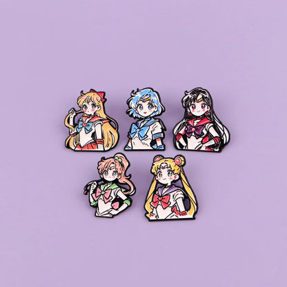 Cute Anime Enamel Pins for Girls – Manga Cartoon Brooches for Backpack, Hat & Cosplay Gifts