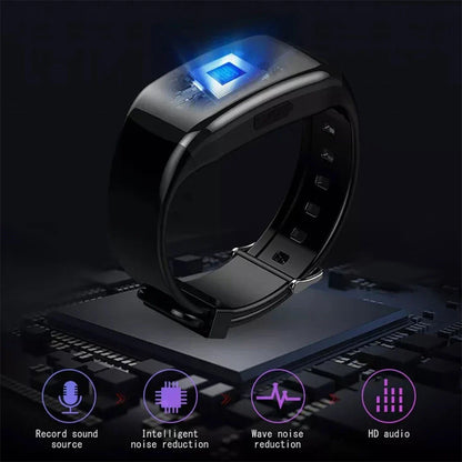 8-256GB Video Mini Camera Watch – Audio Voice Recorder Wristband with USB Flash Drive & Noise Reduction