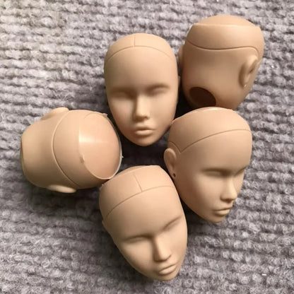 Poppy Blank Face Doll Heads — 1/6 DIY Crafting Parts in Super White, Coffee, Pink & Beige Skin for Doll Making