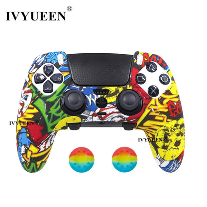 IVYUEEN Water Transfer Printing Silicone Protective Skin for PS5 DualSense Edge Controller