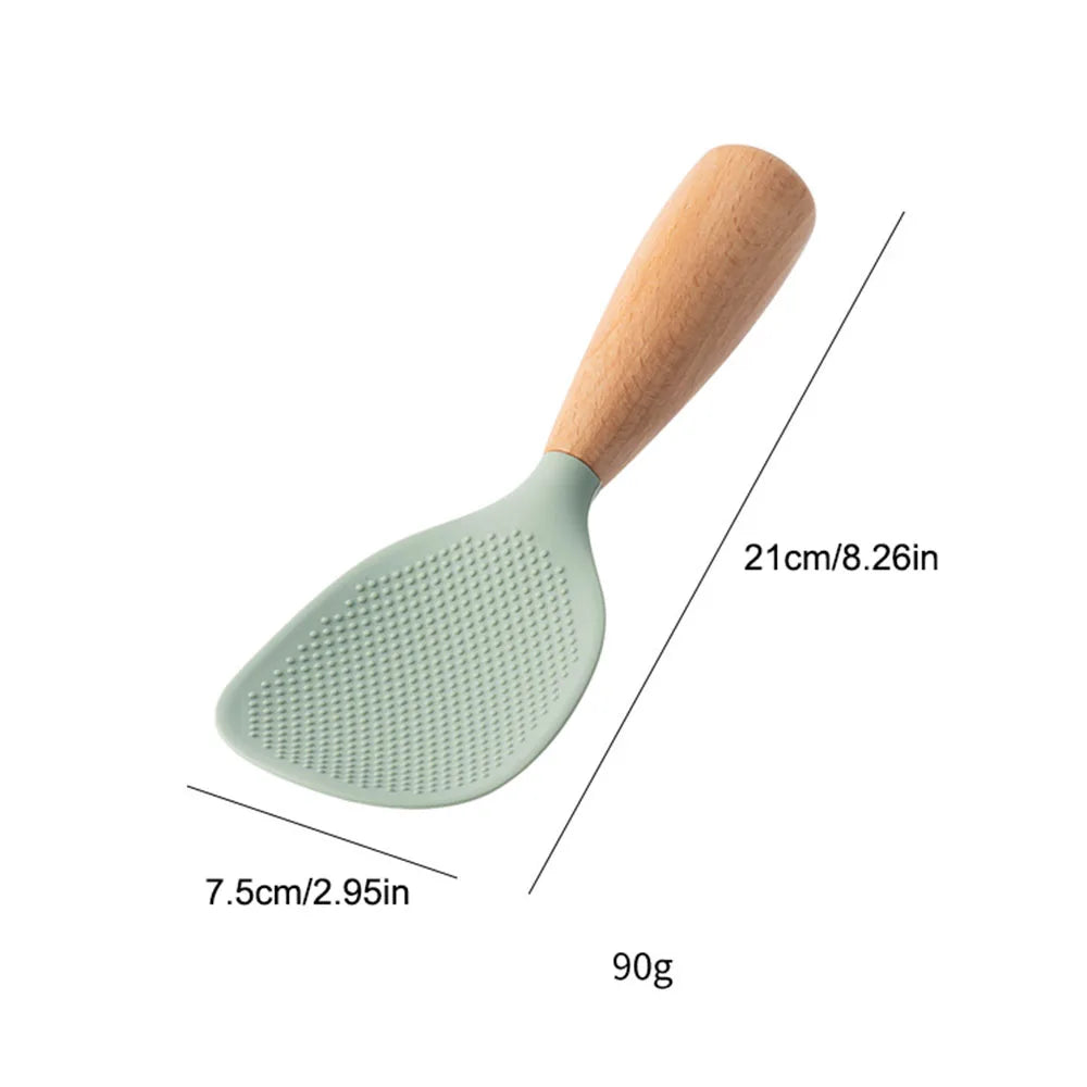 Silicone Non-Stick Cooking Spoon - Heat Resistant, Anti-Scald, and Durable Kitchen Gadget for Pots and Rice - 1 Piece