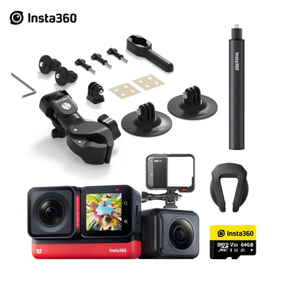 Insta360 X3 Pocket-Size Sports Action Camera – 1/2'' Sensor, Panorama Cam, Motorcycle Kit & Accessories for X3/ONE X2/ONE RS Twin