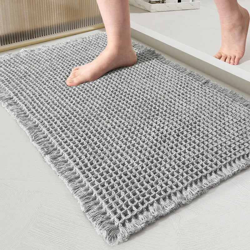 Absorbent Bathroom Carpet - Non-Slip Soft Bath Mat, Machine-Washable Doormat for Toilet & Bathtub