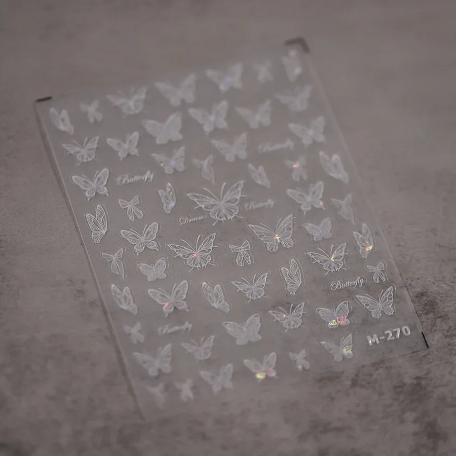 5D Glitter Butterfly Nail Sticker – Kawaii Aurora Nail Art Decal for DIY Manicure & Nail Decorations