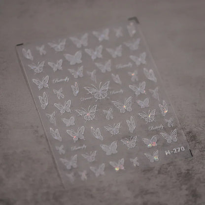 5D Glitter Butterfly Nail Sticker – Kawaii Aurora Nail Art Decal for DIY Manicure & Nail Decorations