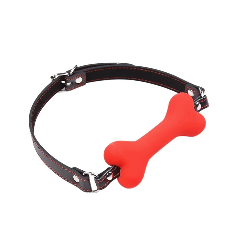 Soft Silicone Dog Bone Ball Gag – Open Mouth BDSM Bondage Harness, Adult Sex Toy for Women