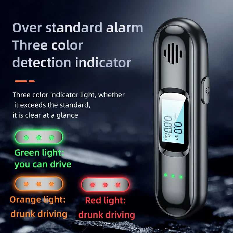 Portable Non-contact Alcohol Tester Breathalyzer | Rechargeable with LED Screen | Digital Display | Automatic Breath Alcohol Test