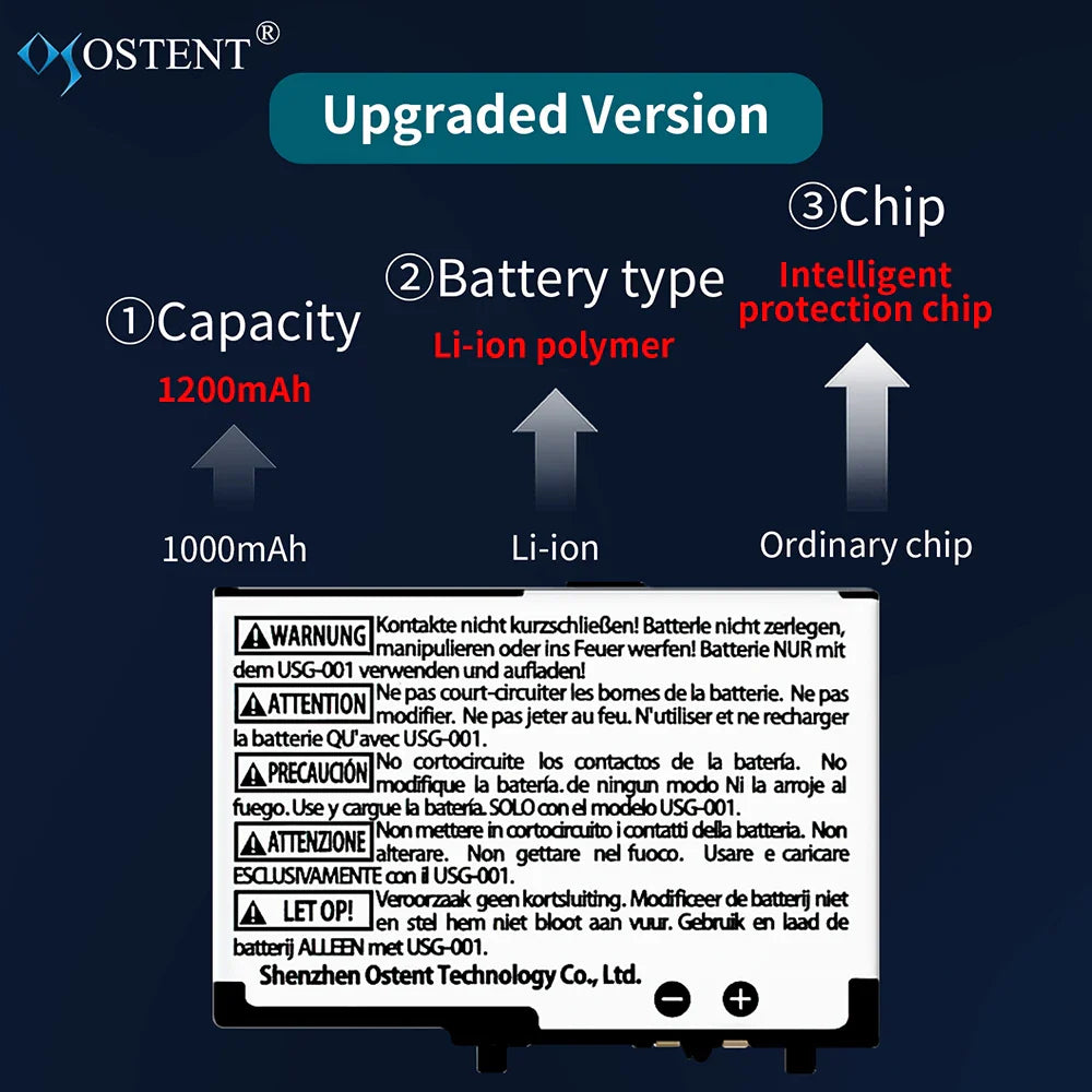 OSTENT 10PCS Rechargeable Battery Pack — 1000mAh/1200mAh 3.7V Replacement for Nintendo DS Lite NDSL