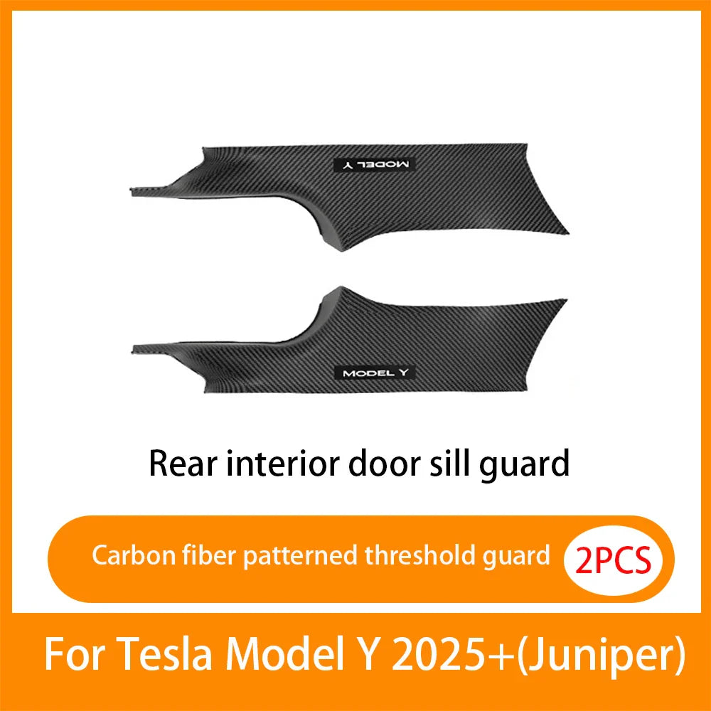 Tesla Model Y Juniper 2025+ Door Threshold Strips – ABS Anti-Scratch & Dirt-Resistant Interior Accessories for Front & Rear Doors