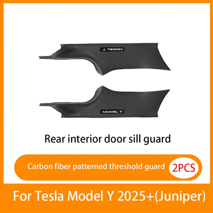 Tesla Model Y Juniper 2025+ Door Threshold Strips – ABS Anti-Scratch & Dirt-Resistant Interior Accessories for Front & Rear Doors