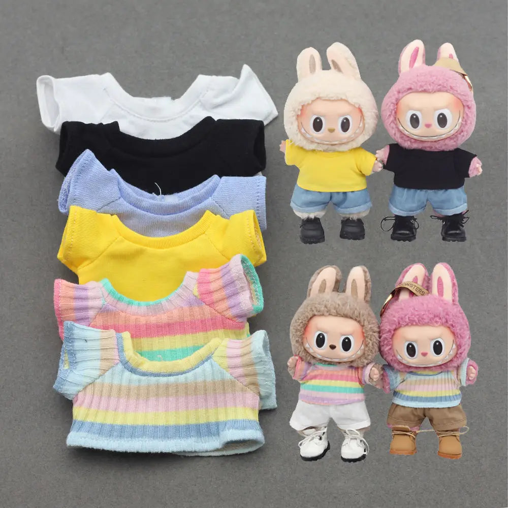 Labubu 17cm Cute Doll Outfit – Colorful Doll Clothes Suit with Accessories, Perfect Gift for Kids