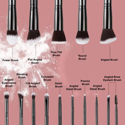 14PCS Makeup Brushes Set – Soft & Fluffy Foundation, Blush, Powder, Eyeshadow Brushes, Perfect Christmas Gift