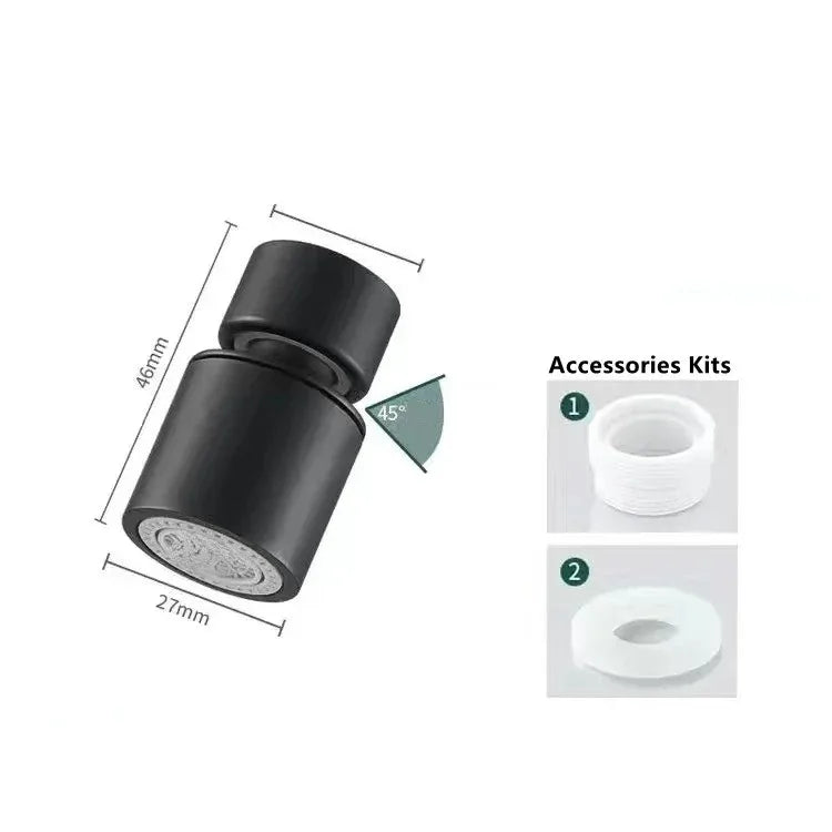 New 2-Mode Kitchen Faucet Spray Head – Adjustable 360° Rotary Splashback Nozzle & Aerator Filter