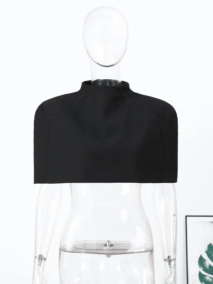 2026 Spring Women’s Solid Cropped Shawl Cape – Elegant O-Neck Short Y2K Party Cloak Top Chic Streetwear for Evening & Dating