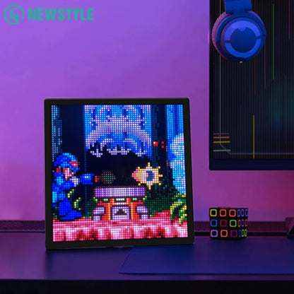 LED Pixel Matrix Bluetooth Smart Display, 64x64 RGB Digital Lamp Panel, DIY Art, Gaming & Anime Room Decor, APP Control