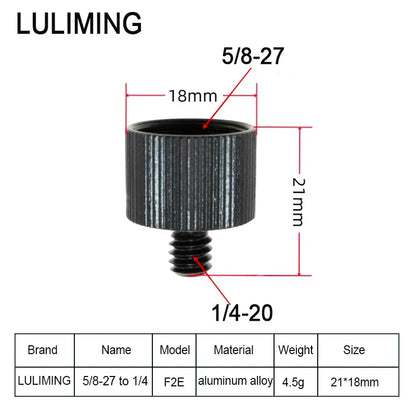 1/4 to 3/8 Inch Camera Screw Adapter - 5/8-27 Microphone Thread Converter for Tripod Ball Head Photography Accessories