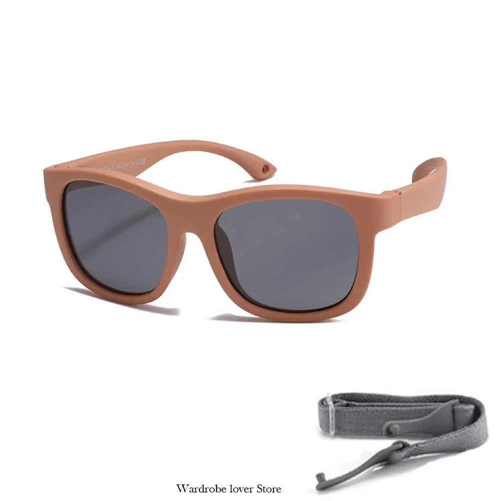 2025 Polarized Kids Sunglasses – UV400 Infant & Toddler Shades with Soft Frame and Safety Cord for Ages 1–3