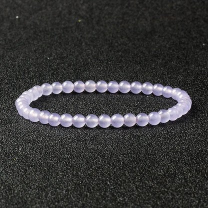 4mm Natural Stone Bead Stretch Bracelet for Men & Women – Agate Lava Handmade Reiki Crystal Jewelry