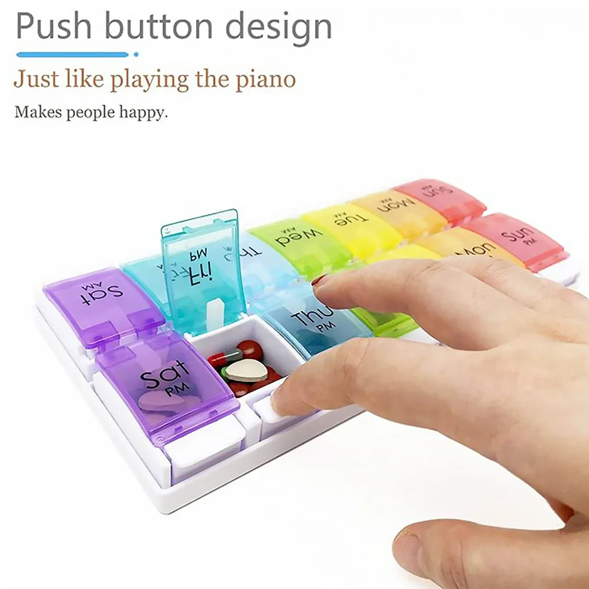 7/14/28-Day Pill Organizer – Weekly & Monthly Medicine Box with Tablet Storage, Splitter & Container Case