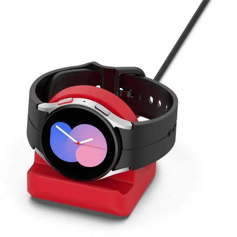Silicone Charger Dock Holder — Samsung Galaxy Watch Ultra 47mm & Galaxy Watch 7/6/5/5 Pro Stand with USB Cable